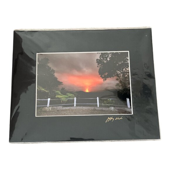 Jeffrey Ikeda Signed 8x10 Photo Print – Kilauea Iki Glow from Halemaumau, Hawaii - Picture 1 of 6